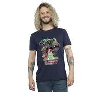 Shein Camiseta de la Liga de Superhéroes de DC Super Mascotas para hombres (Azul marino)