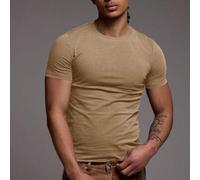 Shein Camiseta de manga corta ajustada de corte slim para hombre, básica para el armario cápsula de otoño e invierno