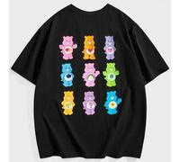 Shein Camiseta de manga corta casual de verano con estampa de oso linda para hombres de talla grande