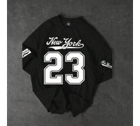 Shein Camiseta de manga corta casual y holgada con cuello redondo y estampa gráfica de letras para hombre