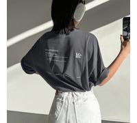 Shein Camiseta de manga corta con corte holgado y estampado de lema "LA ACTITUD DE VIDA ES IMPORTANTE. La práctica lo hace perfecto. Nada en el mundo es dif