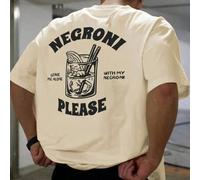 Shein Camiseta de manga corta con cuello redondo informal para hombre, con estampa de letras, verano