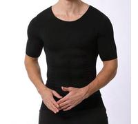 Shein Camiseta de manga corta con cuello redondo y alta elasticidad para hombre- Camiseta atlética de corte slim para gimnasio y uso casual, de unicolor, di