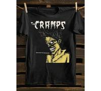 Shein Camiseta de manga corta con cuello redondo y estampado de CRAMPS en la parte delantera, cómoda, de tejido transpirable, estilo deportivo informal, par