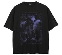 Shein Camiseta de manga corta con cuello redondo y estampado de eslogan casual para hombres, versátil para el verano