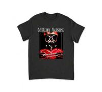 Shein Camiseta de manga corta con cuello redondo y estampado de San Valentín sangriento para hombre, cómoda, transpirable, estilo deportivo informal, 100 %