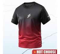 Shein Camiseta de manga corta con efecto degradado para hombre, conjunto de gimnasio para hombre, de secado rápido para hombre, para deportes al aire libre,