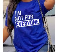 Shein Camiseta de manga corta con eslogan impreso para mujer "NO SOY PARA TODO EL MUNDO" Camiseta gráfica para mujer