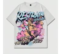 Shein Camiseta de manga corta con estampado de icono No.23 para hombre, estilo de calle deportivo vintage
