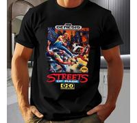 Shein Camiseta de manga corta con estampado del juego Streets of Rage para hombre, 220 g/m², cuello redondo, algodón puro (1 unidad)