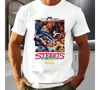 Shein Camiseta de manga corta con estampado del juego Streets of Rage para hombre, 220 g/m², cuello redondo, algodón puro (1 unidad)
