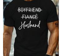 Shein Camiseta de manga corta con estampado "Straight Outta Compton" para hombre, cuello redondo, 220 g/m², algodón puro, manga corta de verano (1 unidad)