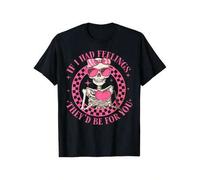 Shein Camiseta de manga corta de algodón con la frase "If I Had Feelings They'd Be For You" para San Valentín, divertida camiseta para adolescentes.