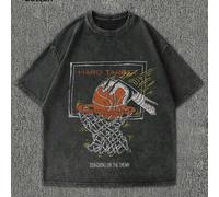 Shein Camiseta de manga corta de estilo callejero de algodón lavado talla grande, Youngboy Never Broke Again, Friends TV, Anime, Romwe, Halloween y versátil
