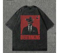 Shein Camiseta de manga corta de estilo callejero de algodón lavado talla grande, Youngboy Never Broke Again, Friends TV, Anime, Romwe, Halloween y versátil