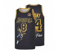 Shein Camiseta de manga corta de tela elástica con estampado de serpiente negra para hombres, modelo "Legend Jersey", apta para baloncesto, actividades al a