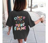 Shein Camiseta de manga corta estampada para niñas preadolescente, desgaste casual para estudiantes y jóvenes, Top de verano para chicas listas para jugar