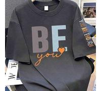 Shein Camiseta de manga corta minimalista para mujer con estampado de letras "SÉ TÚ, TÚ ERES SUFICIENTE", adecuada para graduación, vuelta al colegio, ocasi