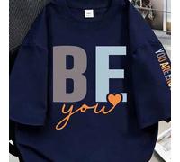 Shein Camiseta de manga corta minimalista para mujer con estampado de letras "SÉ TÚ, TÚ ERES SUFICIENTE", adecuada para graduación, vuelta al colegio, ocasi