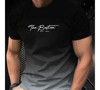 Shein Camiseta de manga corta para hombre con efecto degradado, adecuada para el verano, cómoda y transpirable, con estilo