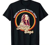 Shein Camiseta de manga corta para niño de NetflixZ Stranger's Things Max "More To Life Than Stupid". Camiseta unisex con gráfico, manga corta, cuello redon
