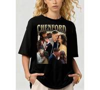 Shein Camiseta de manga corta unisex de algodón con gráfico retro de The Rookie Chenford CP en estilo retro