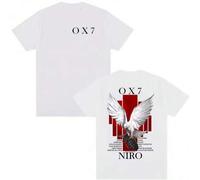 Shein Camiseta de merchandising del álbum Niro OX7 para hombres y mujeres, moda hip hop, música pop, camiseta de manga corta, vintage, casual, de algodón pa
