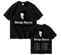 Shein Camiseta de moda con estampado ONE ASSASSINATION UNDER GOD TOUR cómoda de Marilyn Manson de verano 100% algodón puro