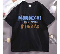 Shein Camiseta de Mordecai y The Rigbys para hombre y mujer, de algodón, estampada, de manga corta, cuello redondo informal, ropa de diseño para hombre.