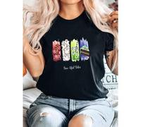 Shein Camiseta de mujer con estampado "Boo-tiful Bites", sudadera con fantasma y comida linda, sudadera con capucha con vibras de Halloween, camisetas de Ha