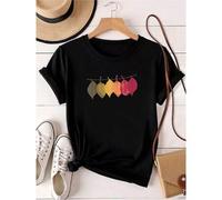Shein Camiseta de mujer con estampado botánico, camiseta con hojas de otoño para ella, camiseta de "planta lady", camisetas de otoño, camiseta de Acción de
