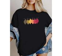Shein Camiseta de mujer con estampado botánico, camiseta con hojas de otoño para ella, camiseta de "planta lady", camisetas de otoño, camiseta de Acción de