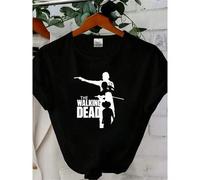 Shein Camiseta de mujer con estampado de 4 personajes de "The Walking Dead": DARYL, GRIMES, MICHONNE, tallas S a 5XL, de manga larga o corta
