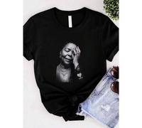Shein Camiseta de mujer con estampado de Cesaria Evora, camiseta África Cabo Verde de algodón ultra, amor Kriolo de manga larga o corta