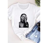 Shein Camiseta de mujer con estampado de Cesaria Evora, camiseta África Cabo Verde de algodón ultra, amor Kriolo de manga larga o corta