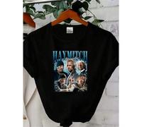 Shein Camiseta de mujer con estampado de Haymitch Abernathy, camiseta vintage para mujer y hombre con amanecer en la cosecha, fan de Los Juegos del Hambre,