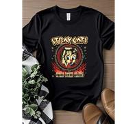Shein Camiseta de mujer con estampado de la banda Stray Cats, SETZER ROCKER, de algodón, tallas desde S hasta 5XL