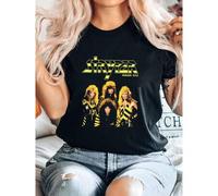 Shein Camiseta de mujer con estampado de la banda Stryper, manga larga o corta, con el texto "Isaiah 53 5 To Hell With The Devil"