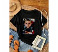 Shein Camiseta de mujer con estampado de la serie Malcolm in the Middle, de estilo suave de algodón, de manga larga o corta