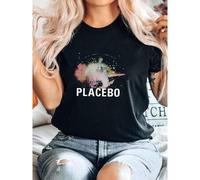 Shein Camiseta de mujer con estampado de Placebo, camiseta de la gira del Reino Unido "Loud Like Love" 2015 de la banda británica, talla grande para hombres