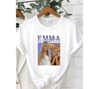 Shein Camiseta de mujer con estampado EMMA GILBERT H20 Just Add Water, homenaje a la camiseta clásica vintage de los 90, de manga larga o corta