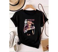 Shein Camiseta de mujer con estampado "Future Diary", Yuno Gasai Mirai Nikki Yukiteru Amano, top lavado vintage para uso diario, ropa de diseñador gráfico,
