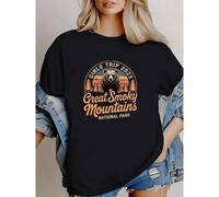 Shein Camiseta de mujer con estampado "Girls Trip 2025 Great Smoky Mountains" - Camiseta de parque nacional - Camiseta de excursión a las Montañas Humeantes