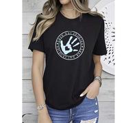 Shein Camiseta de mujer con estampado "Salvemos a nuestros niños" - Camiseta suave para mujer - Acabar con la trata de personas - Concienciación - Estampa