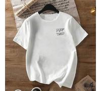 Shein Camiseta de mujer de edición limitada con estampado | No soy perfecta, casual de cuello redondo de manga corta, de moda para primavera y verano en col