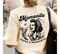 Shein Camiseta de mujer de manga corta con cuello redondo y estampado de letras, de estilo casual, versátil, ideal para vacaciones y uso diario, con estampa