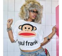 Shein Camiseta de mujer de talla grande con estampado de logo y animal, de moda callejera y estilo lindo K-pop