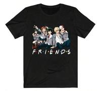 Shein Camiseta de mujer y hombre de Halloween Super Happy Summer Japanese Anime Boku No Hero Academia Friends, 100% algodón, ajuste regular, cuello redondo,