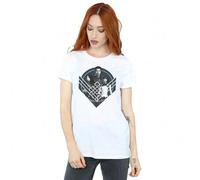 Shein Camiseta de novio de algodón con el escudo del grupo Shang-Chi y los Diez Anillos para mujeres/damas (Blanco)