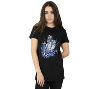 Shein Camiseta de novio de algodón con estampado de R2D2 Blast Off para mujer/dama (Negro)